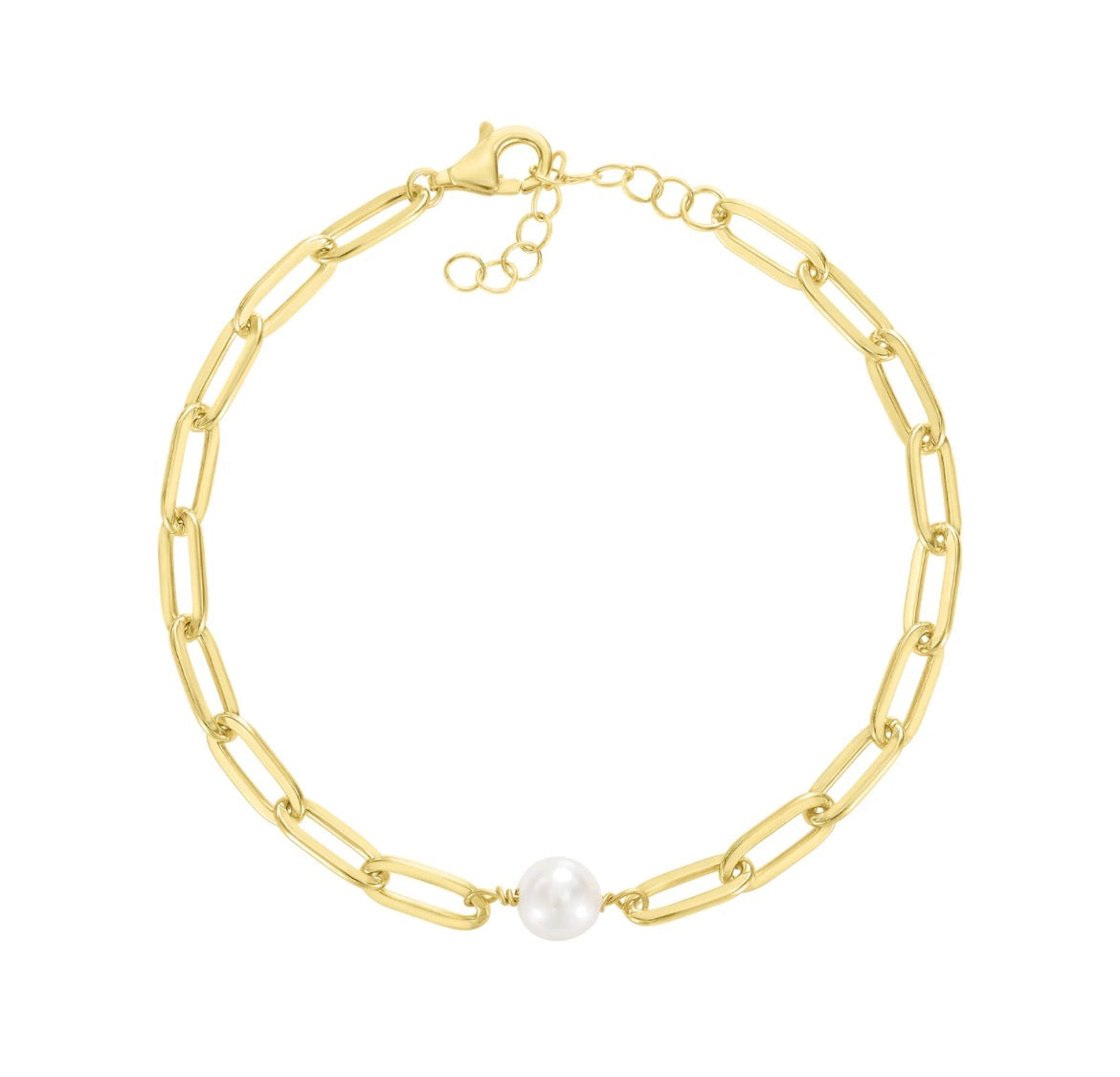 Pearl Paperclip Bracelet