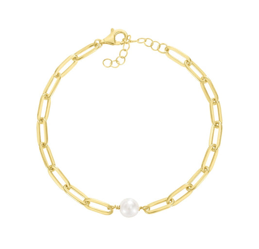 Pearl Paperclip Bracelet