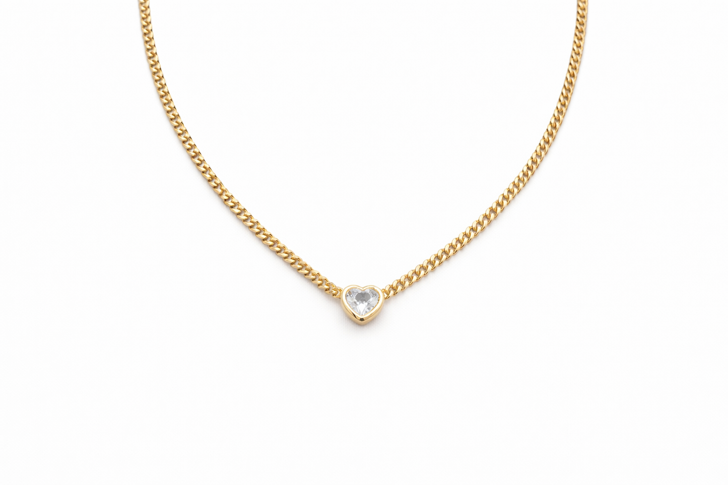 Diamond Heart Link Necklace