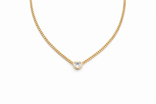 Diamond Heart Link Necklace