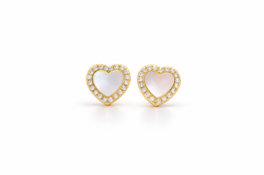 Kids Mother-of-Pearl Heart Earrings