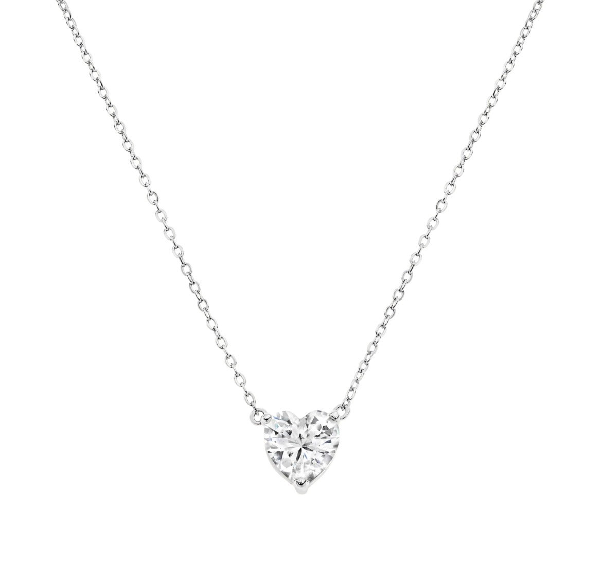 Silver Heart Diamond Necklace