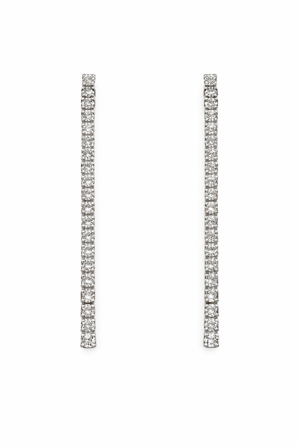 Silver Tennis Drop Earrings