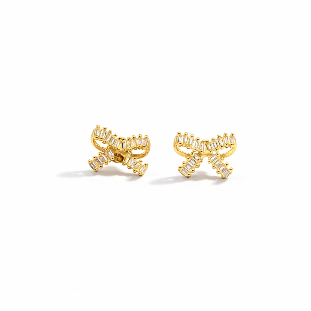 Diamond Bow Earrings