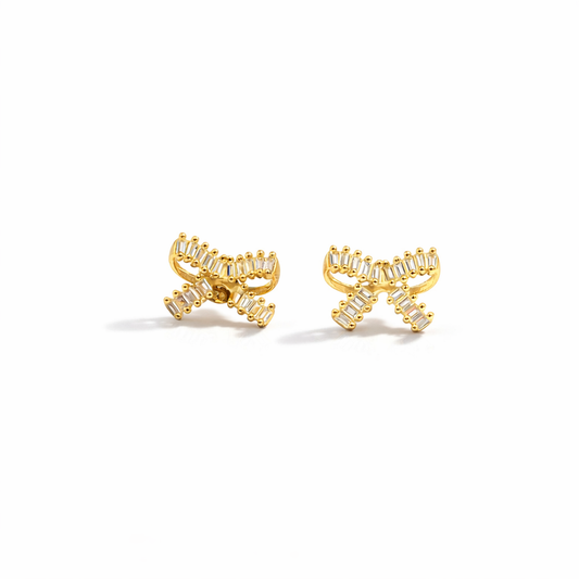 Diamond Bow Earrings