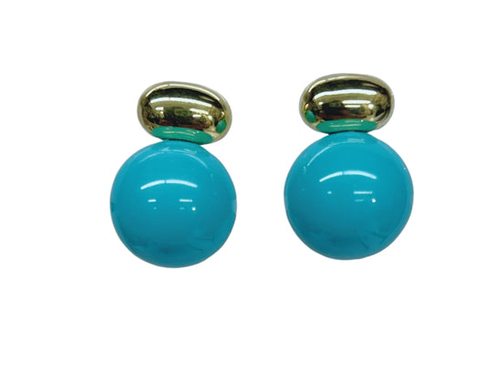 Gold Post Hanging Pearl Earrings