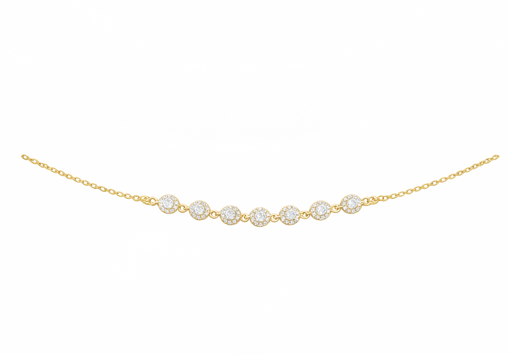 Circle Diamond Pendant Necklace