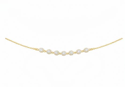 Circle Diamond Pendant Necklace