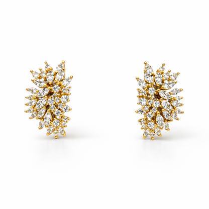 Diamond Cluster Stud Earrings