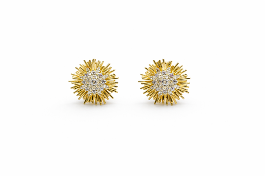 Round Flower Diamond Clip