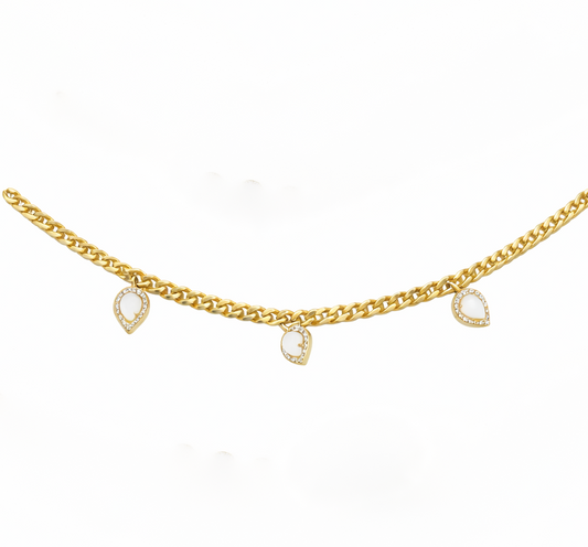Triple Tear Link Necklace