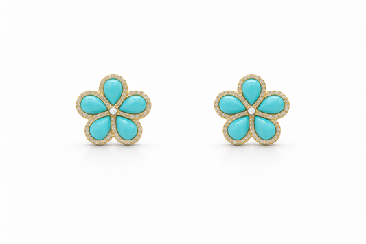 Flower Sterling Silver Earrings