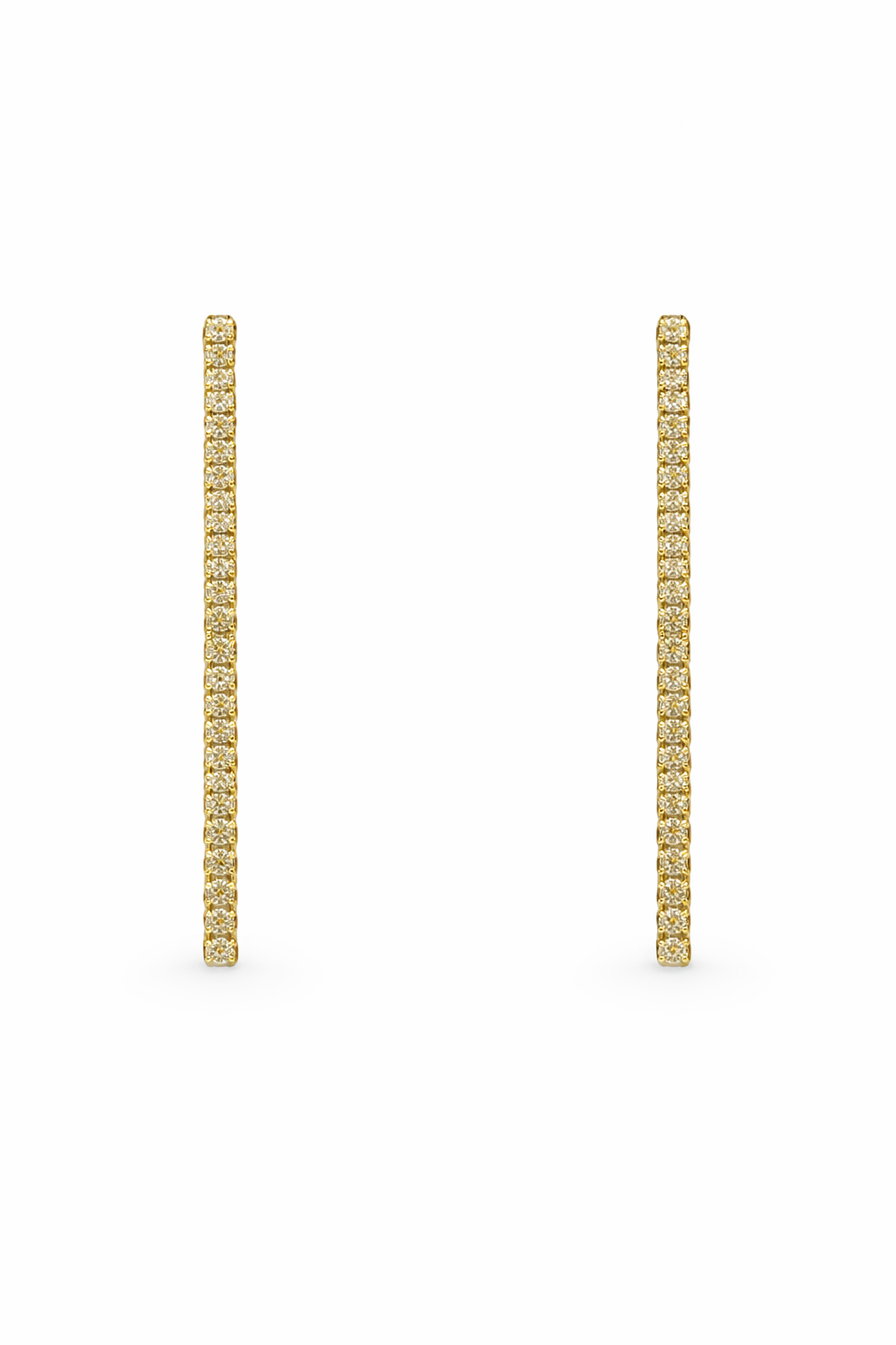 Slim Gold Tennis Drop Earrings
