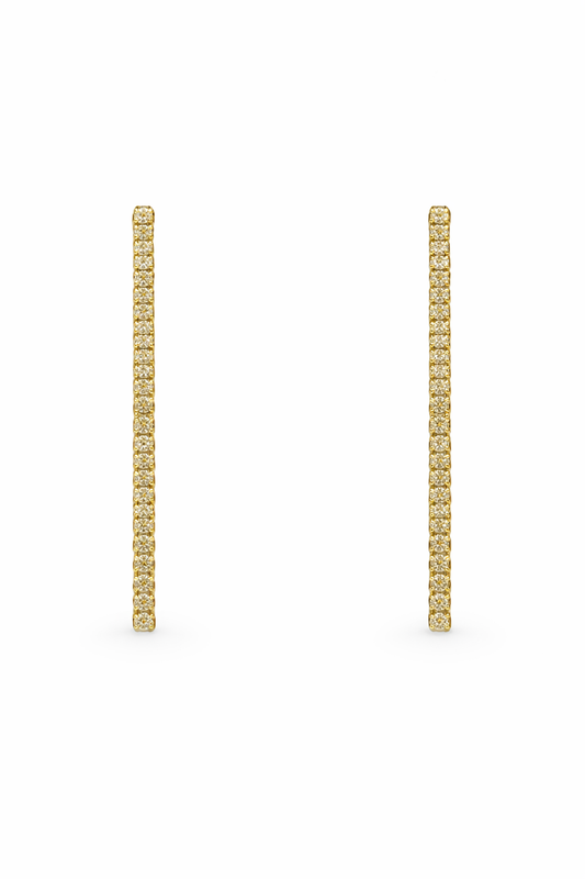 Slim Gold Tennis Drop Earrings