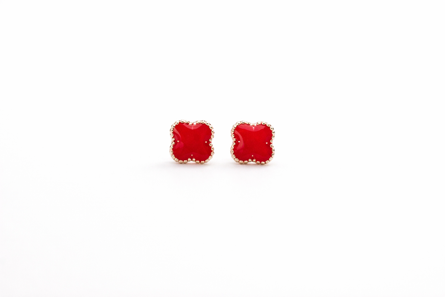 Kids Silver Clover Screw Back Earrings