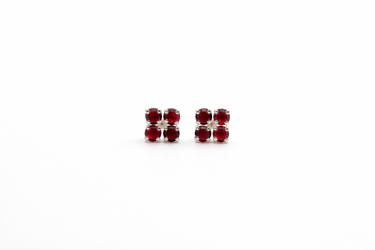Kids 4-Diamond Flower Screw Back Earrings