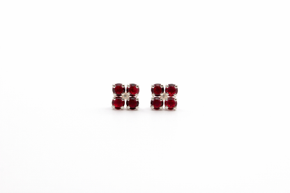 Kids 4-Diamond Flower Screw Back Earrings