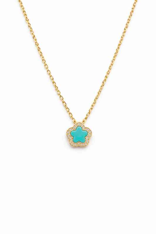 Kids Turquoise Flower Necklace