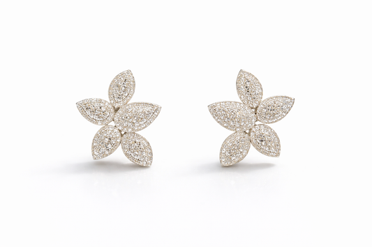 Silver Bloom Cluster Earrings