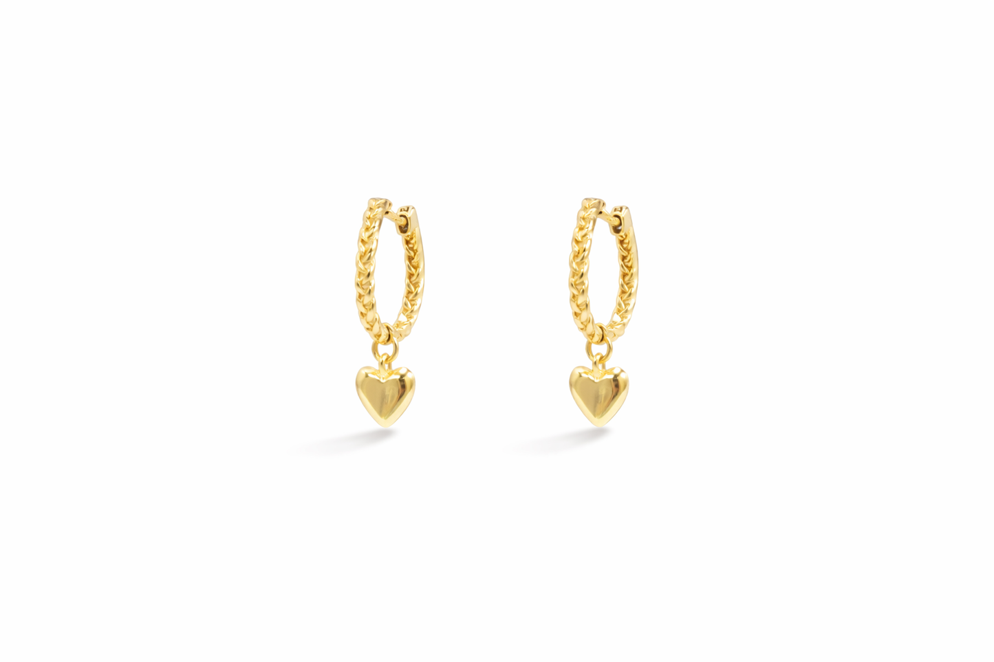 Kids Gold Heart Hoop Earrings