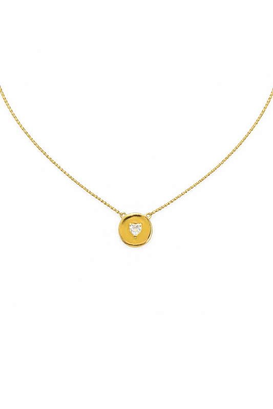 Gold Heart Diamond Necklace