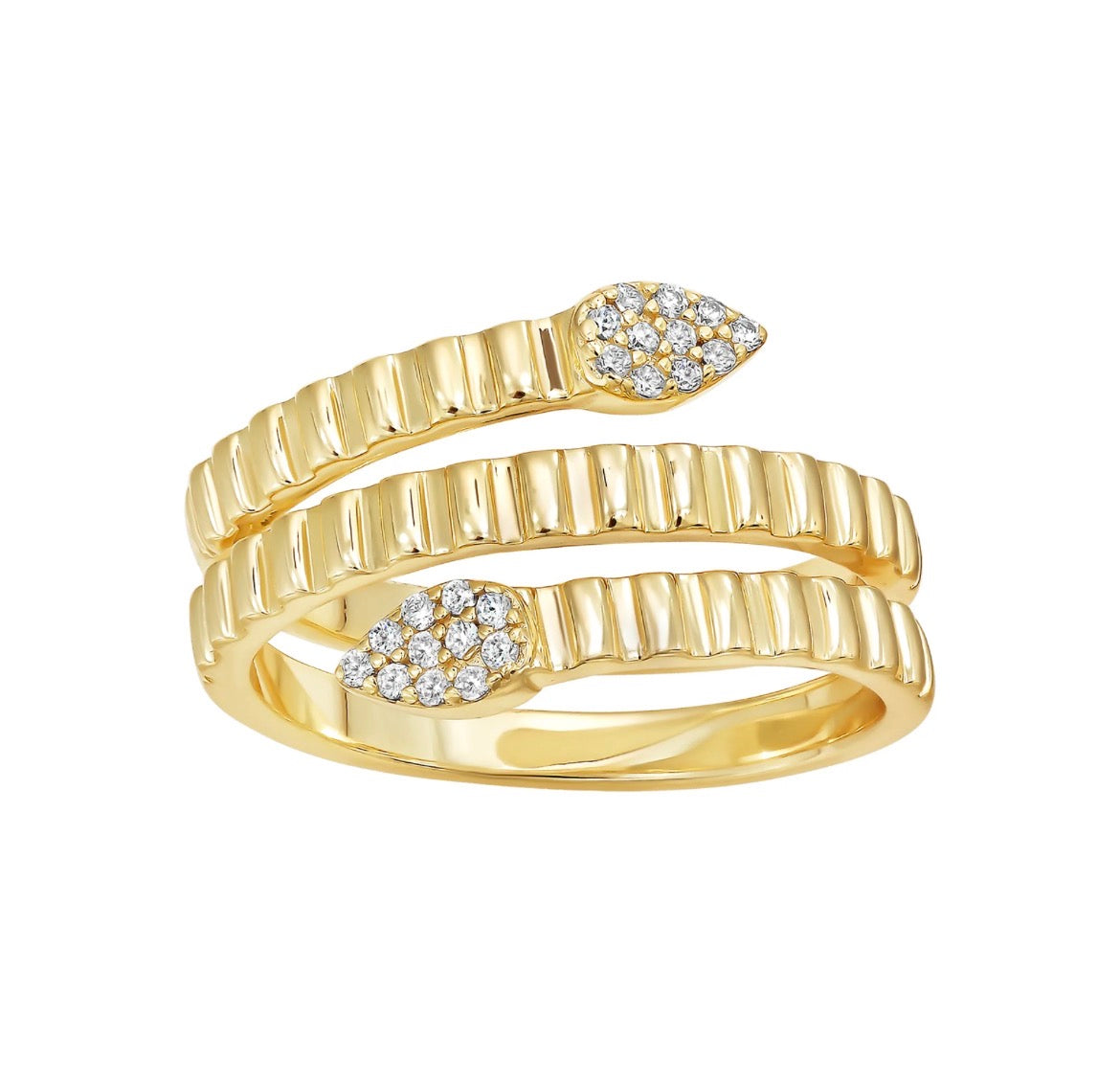 Twist Diamond Leaf Ring