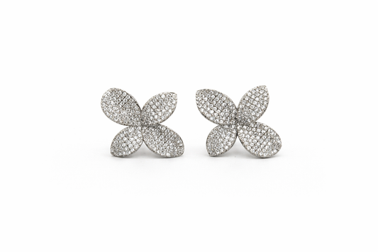Silver Pearl Diamond Cluster