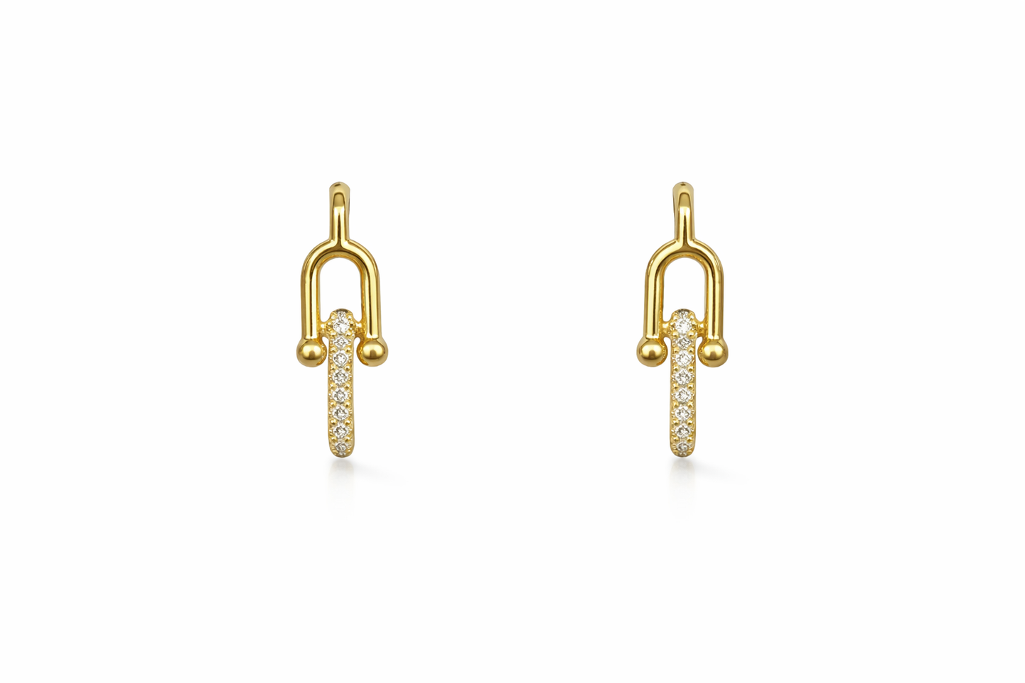 Horseshoe Chain Drop Earrings