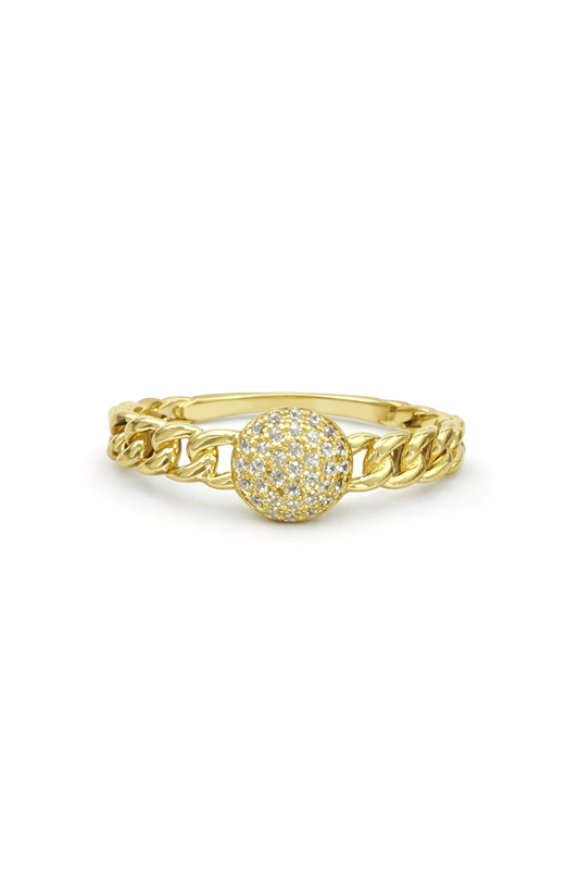 Diamond Circle Link Ring
