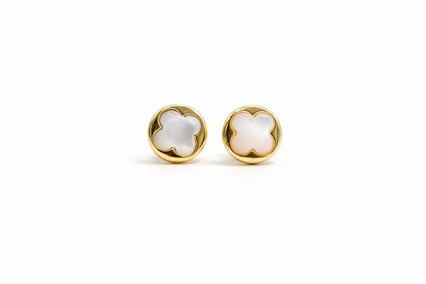 Kids Gold Clover Pearl Earrings