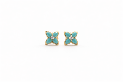 Kids Pink Star Flower Earrings