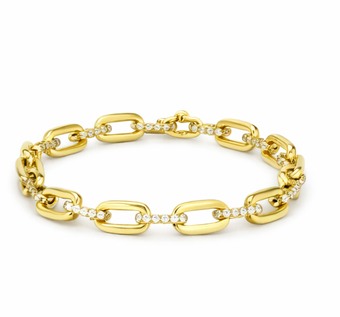 Modern Moissanite Paperclip Bracelet