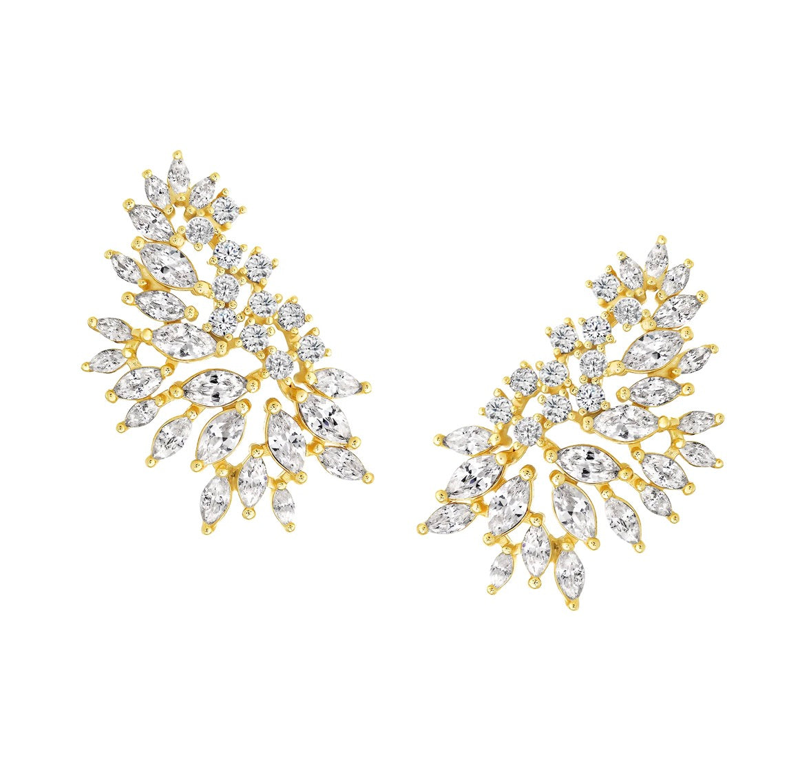 Diamond Cluster Stud Earrings