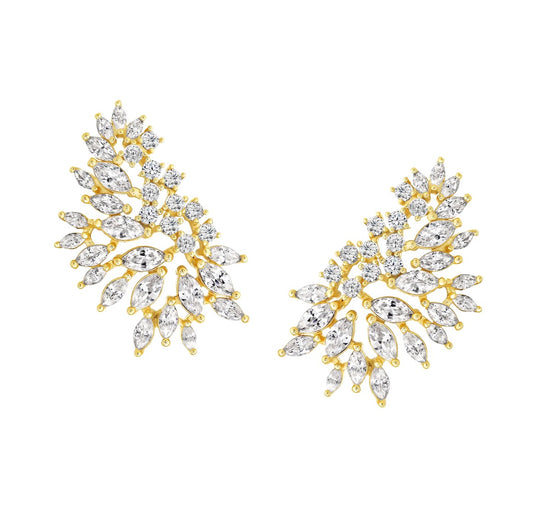 Diamond Cluster Stud Earrings