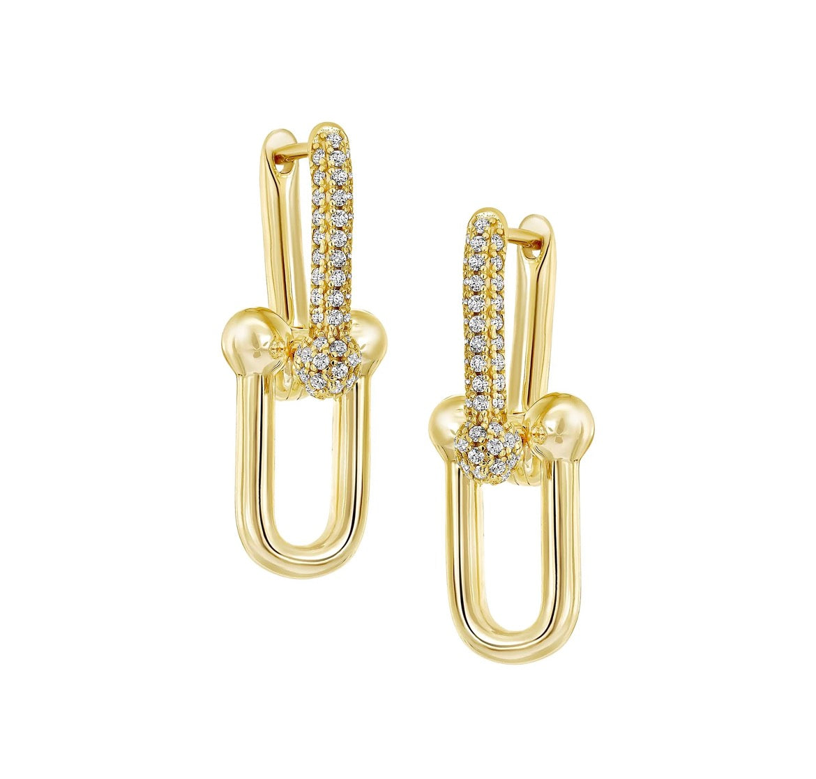 Hanging Horseshoe Link Earrings