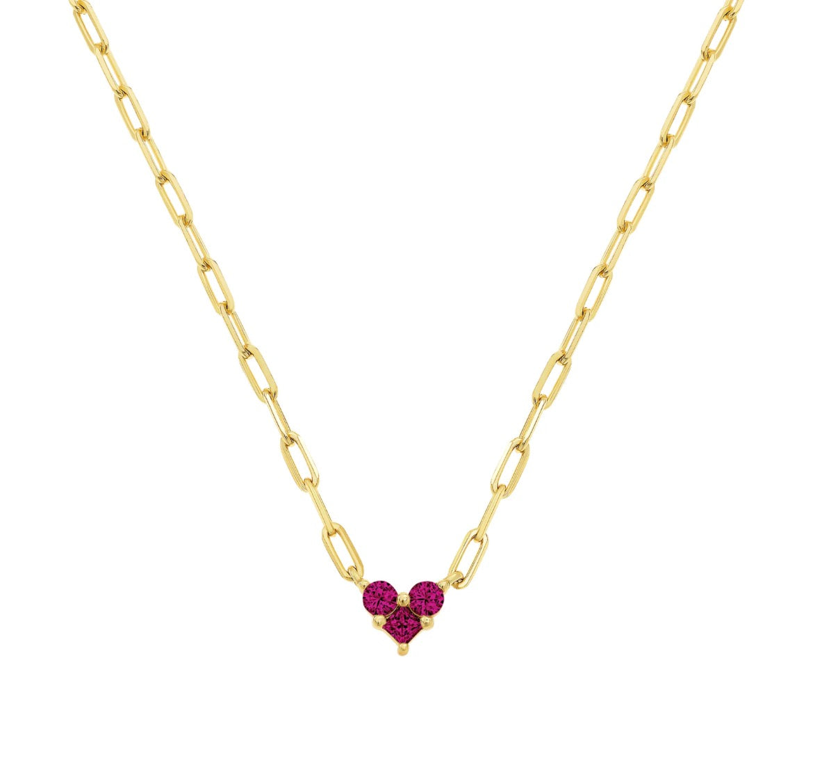 Pink Heart Chain Necklace