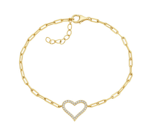 Trendy Link Heart Paperclip Bracelet