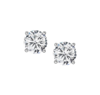 Classic Round Cz Stud Earrings