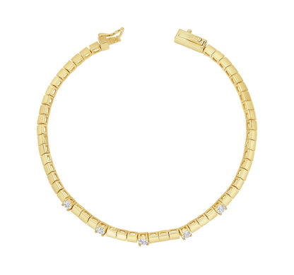 Five Stone Square Link Bracelet