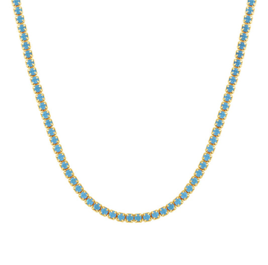 Elegant Turquoise Tennis Necklace