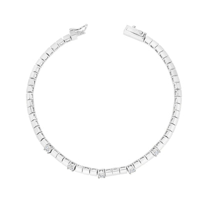 Five Stone Square Link Bracelet