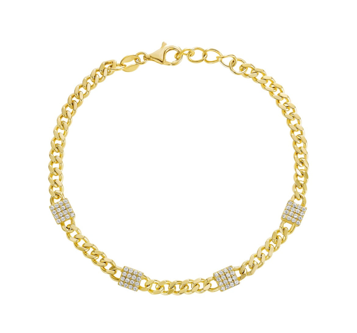 Luxury  Diamond Squares  Bracelet