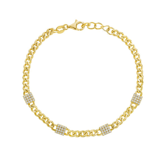 Luxury  Diamond Squares  Bracelet