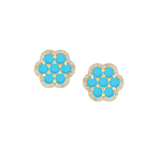 Turquoise Blossom Stud Earrings