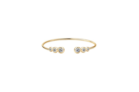 Elegant Hand Cuff Circle Diamonds  Bracelet