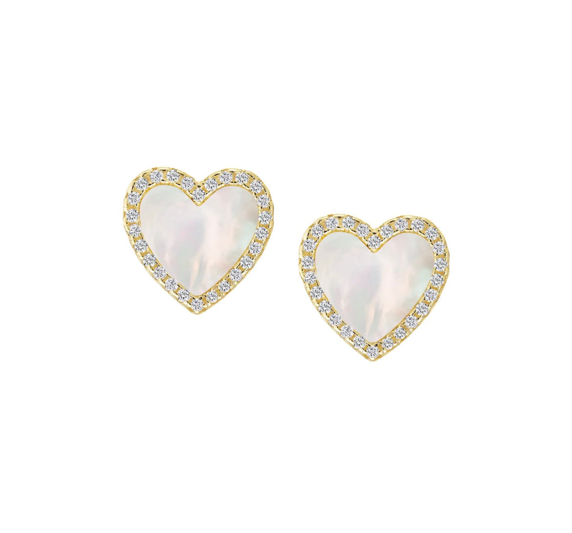 Mother Of Pearl Heart Earring