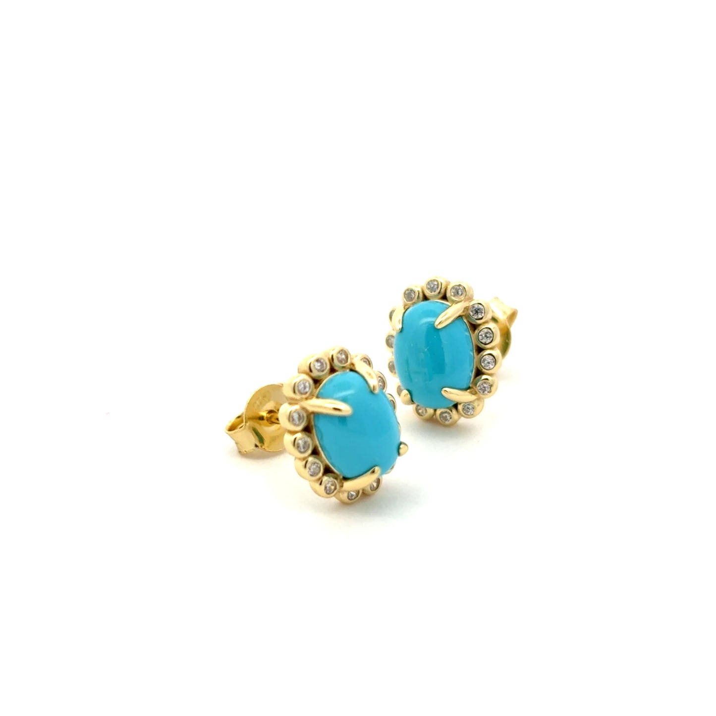 Oval Turquoise Stud Earrings