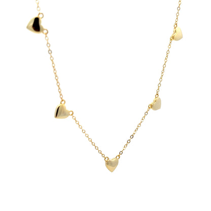 Gold Hearts Pendant Necklace