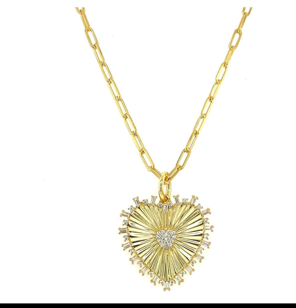 Radiant Heart Paperclip Necklace