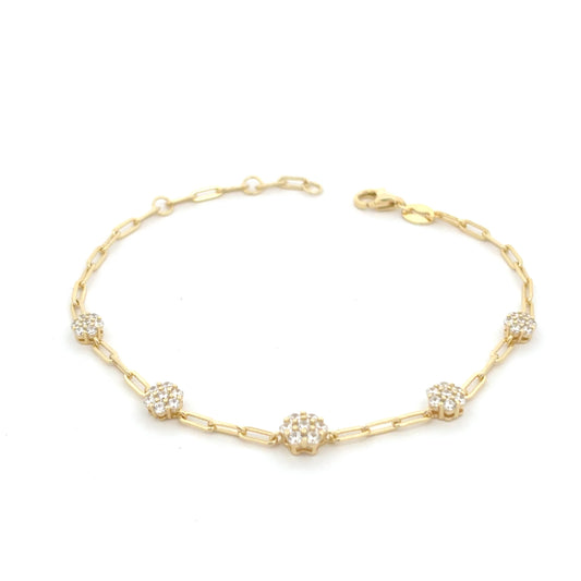 Sparkling Flower Paperclip Bracelet